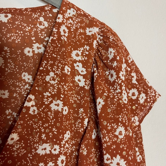 Blu Pepper fall floral sheer blouse top - Picture 6 of 8